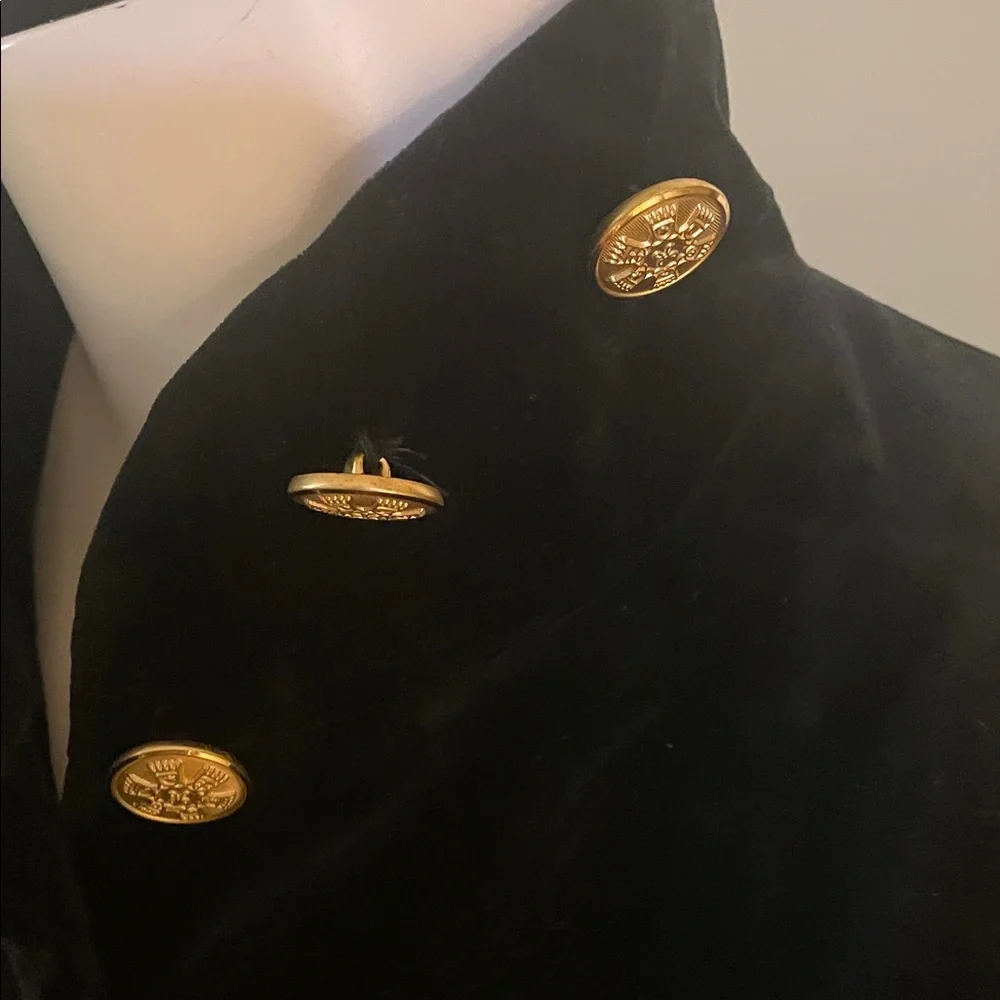 Doncaster Elegant Black Velvet Jacket w/ Gold Buttons - Picture 4 of 9